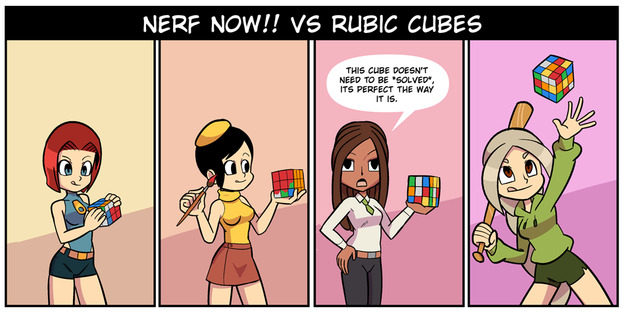 Nerf NOW!! vs Rubik Cubes